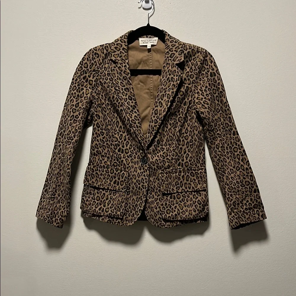 NILI LOTAN Leopard Print Addison Blazer, Size 0 - Picture 4 of 14